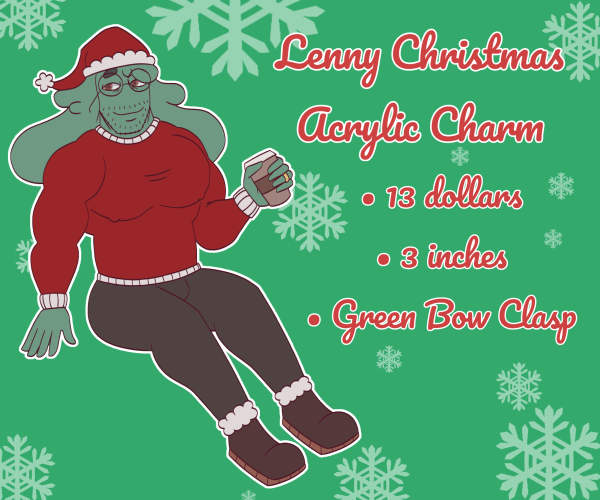 (Carlos and Lenny) Lenny Christmas Acrylic Charm