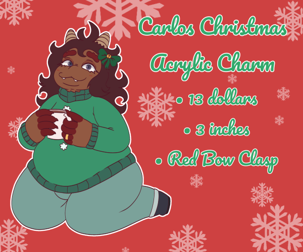 (Carlos and Lenny) Carlos Christmas Acrylic Charm