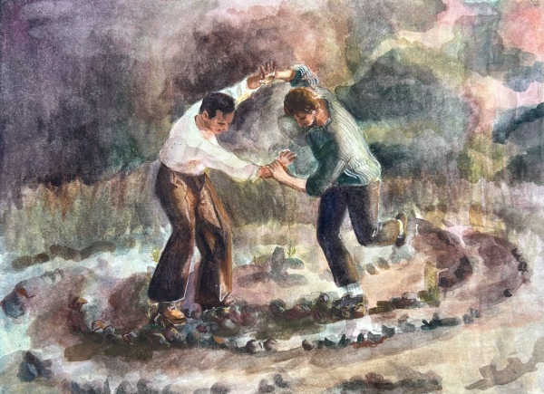 Andrew Scott and Paul Mescal watercolour poster