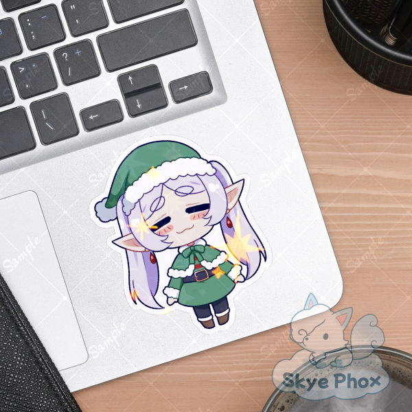 Christmas Elf | Die Cut Sticker with Holo Star