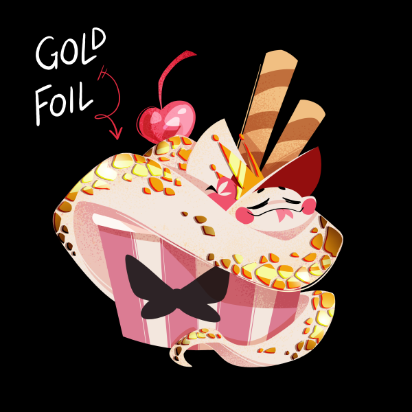 Ice-cream Lucifer - Gold foil sticker