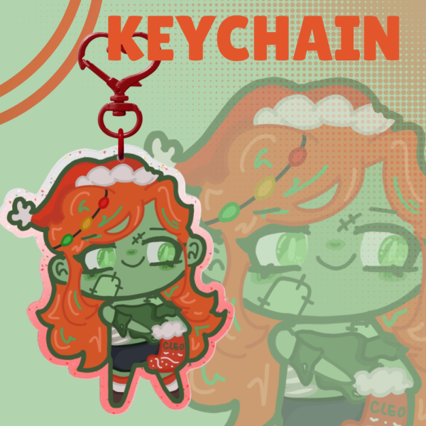 ZombieCleo Christmas Keychain