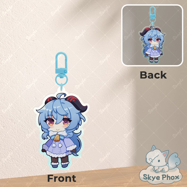 Winter Ganyu | Colored Edge Acrylic Keychain