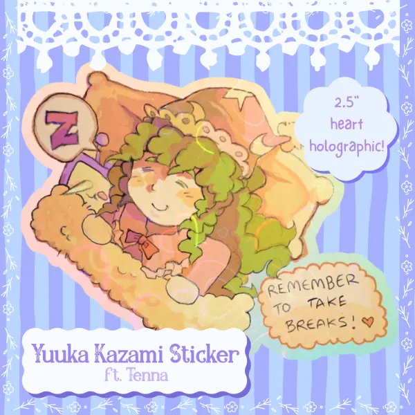 Yuuka Kazami (ft. Tenna) Holographic Sticker