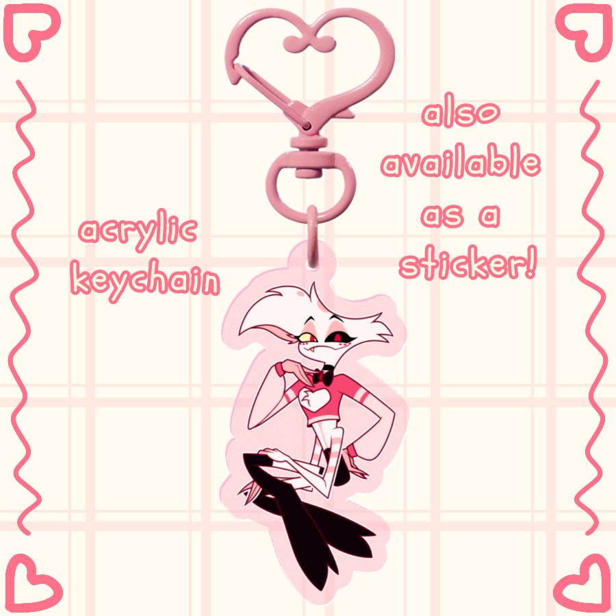 Angel Dust hazbin hotel keychain