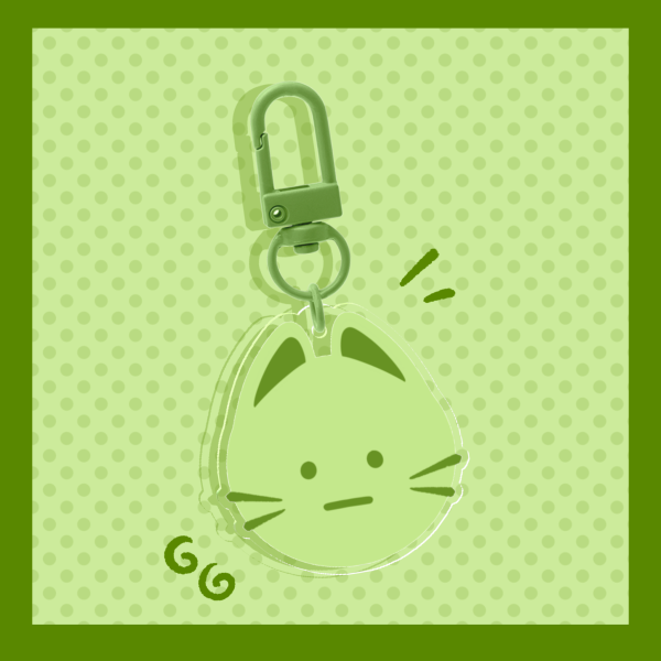 Green Kitty Keychain