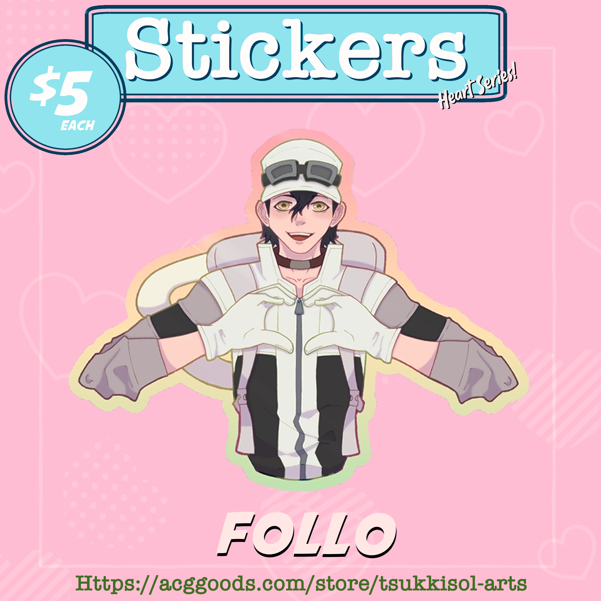 Gachiakuta Follo Heart Series Colored Edge Die Cut Stickers