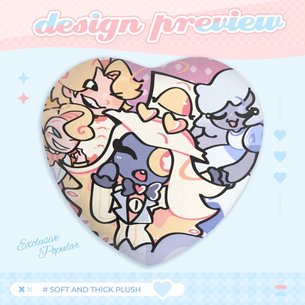 Hazbin angels Heart Shape Plush Badge