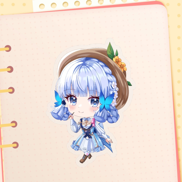 Kamisato Ayaka (Genshin Impact) Clear PET Vinyl Die Cut Sticker