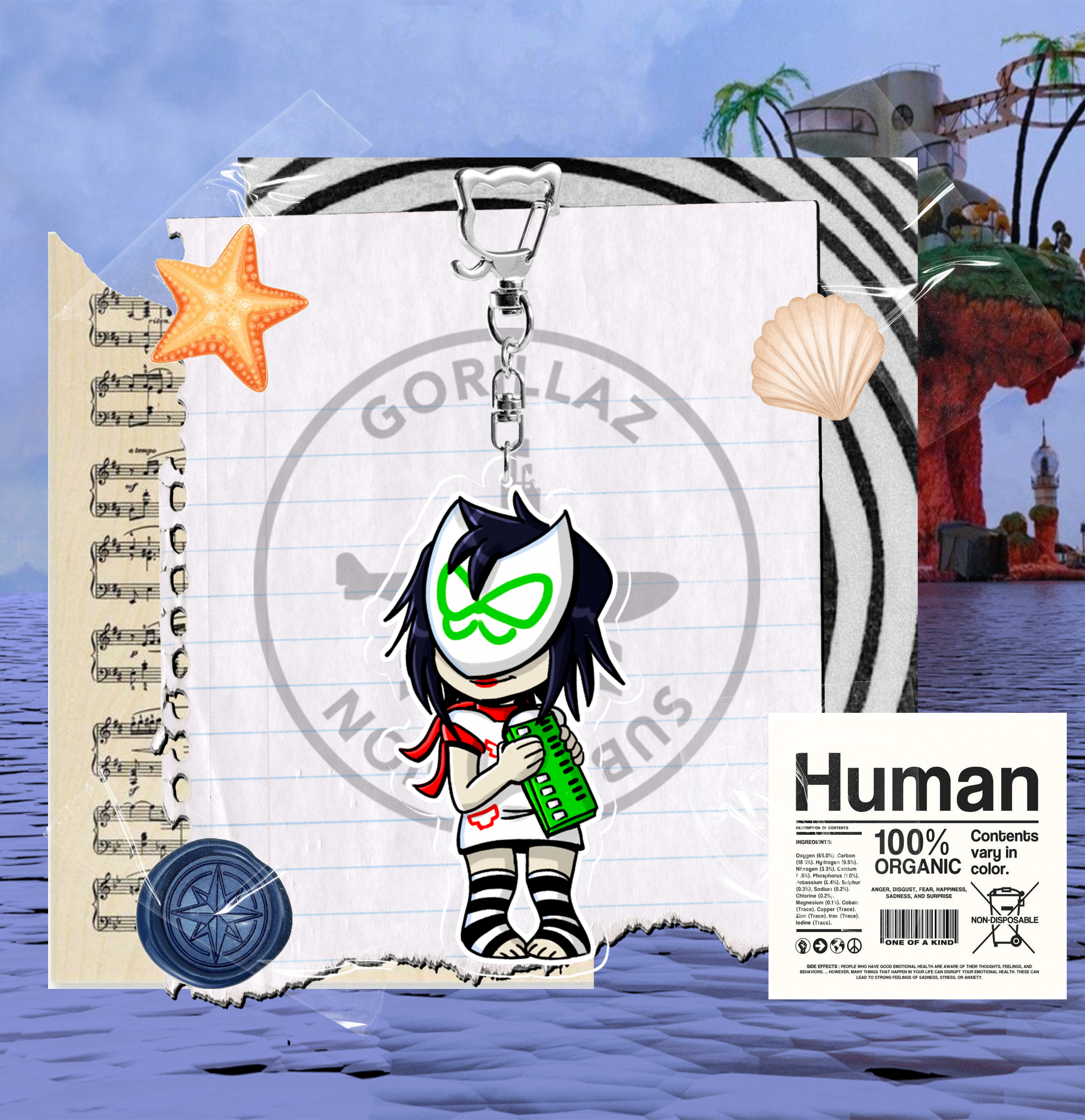 UPDATED Plastic beach Noodle clear keychain