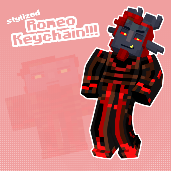 Stylized Romeo Coloured Edge Keychain