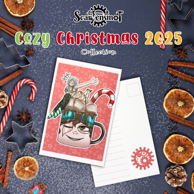 Cozy Christmas 2025: Hot Cocoa Noure Postcard