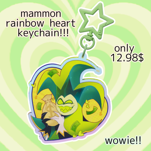 Mammon Rainbow Heart Acrylic Keychain