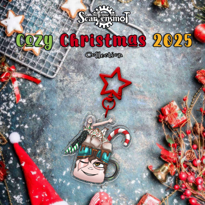 Cozy Christmas 2025: Hot Cocoa Noure Glitter Acrylic Keychain