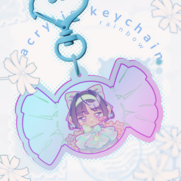 Sua BDay ଳ 6cm Rainbow Acrylic Keychain