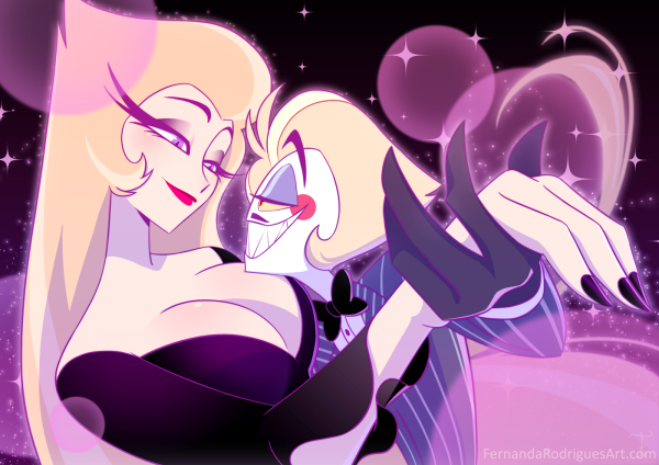 Lucifer and Lilith as Gomez and Morticia Print