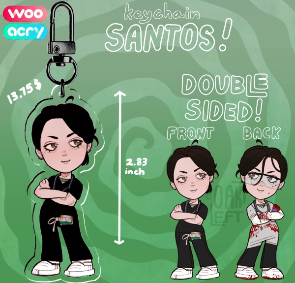 Santos! Double Sided Keychain