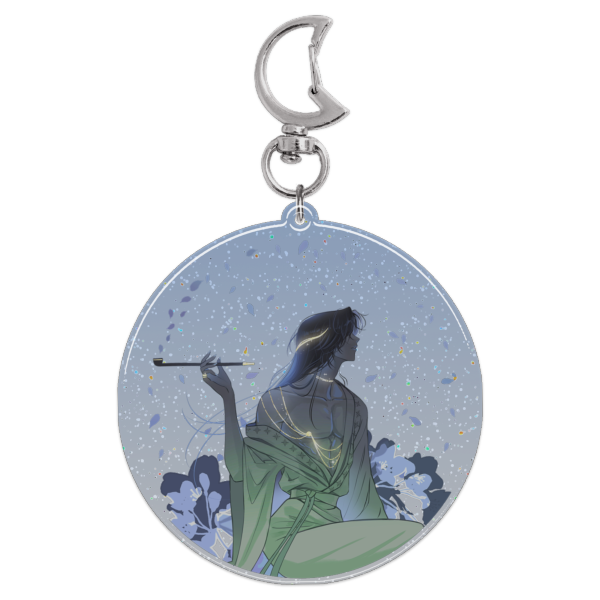 Yuwu Murong Lian Epoxy Glitter Keychain 70x73mm