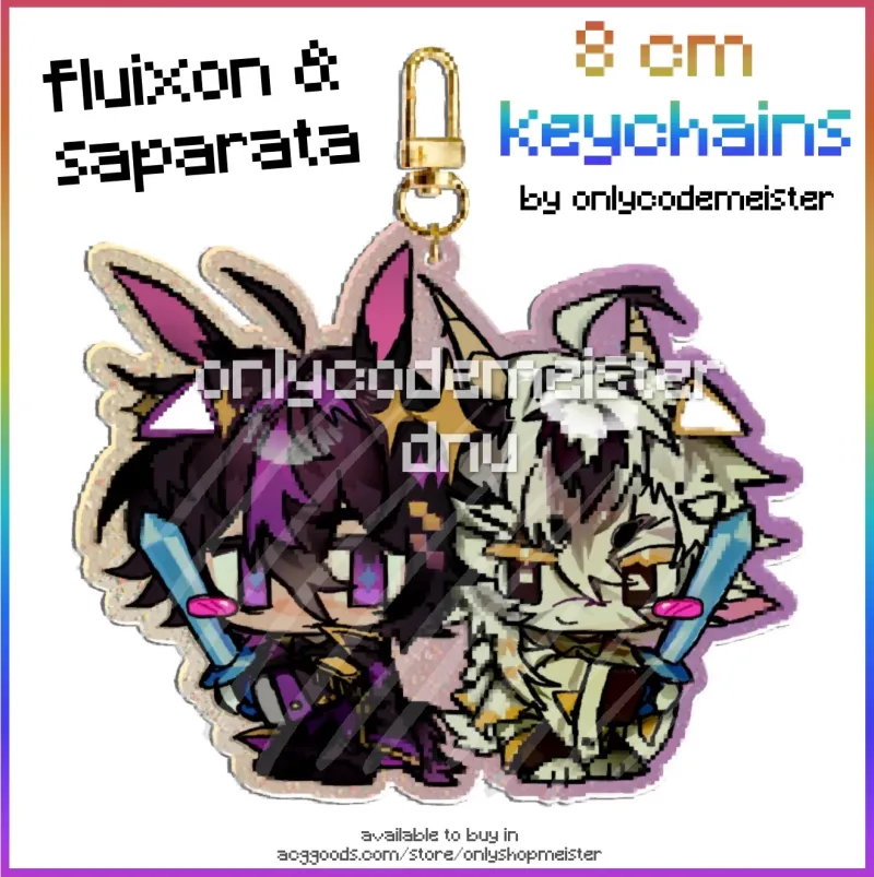 state smp || fluixon & saparata 8 cm keychain by onlycodemeister