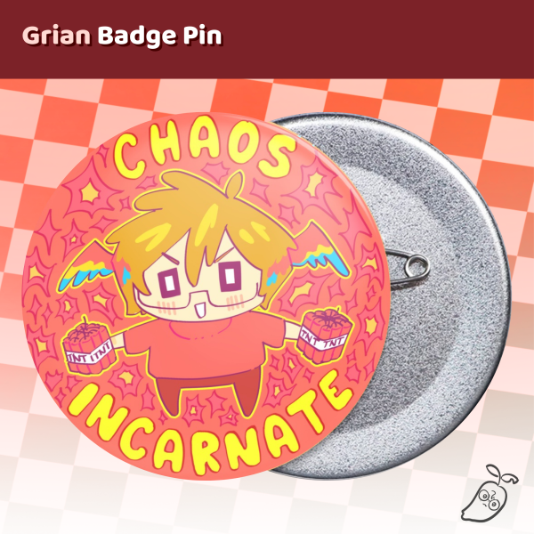 Grian TNT Round Badge Pin