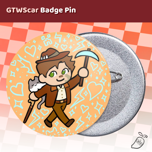 GTWScar with Jellie Round Badge Pin