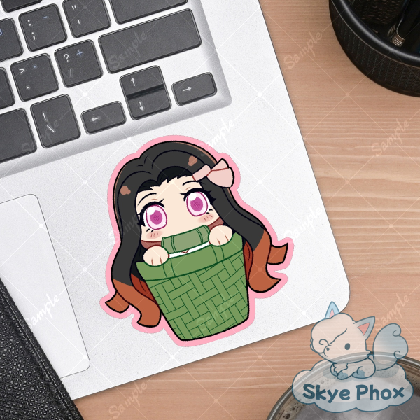Basket Nezuko | Matte Colored-Edge Die Cut Sticker