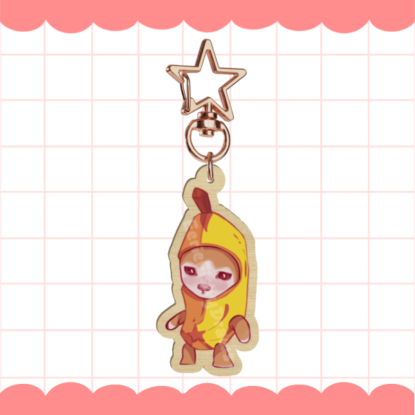 Banana Cat Keychain
