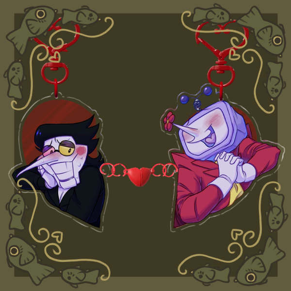 SpamTenna Magnetic Heart Keychains