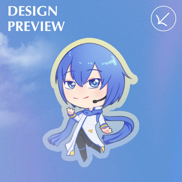 Kaito Vocaloid Clear PET Vinyl Die Cut Stickers