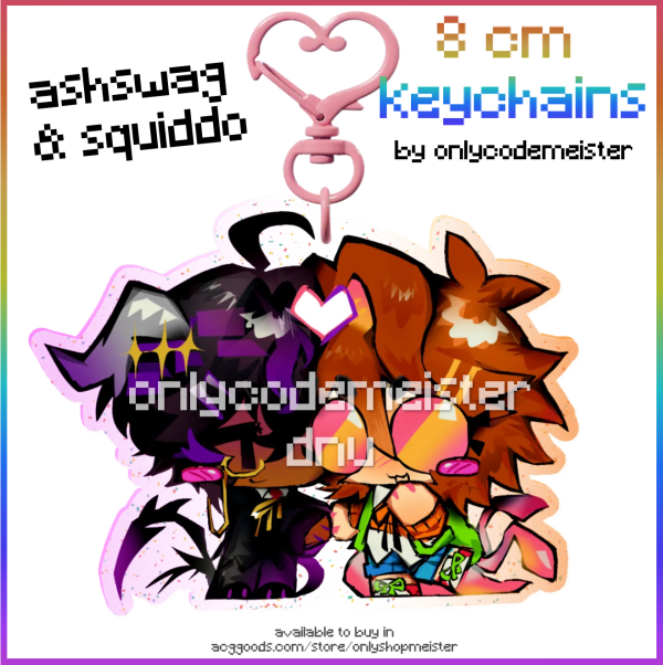GLITCH DUO || ashswag x squiddo keychain