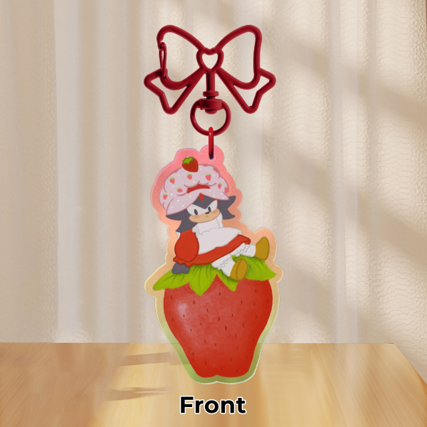 [Sonic] Strawberry Shadow Clear Acrylic Keychain