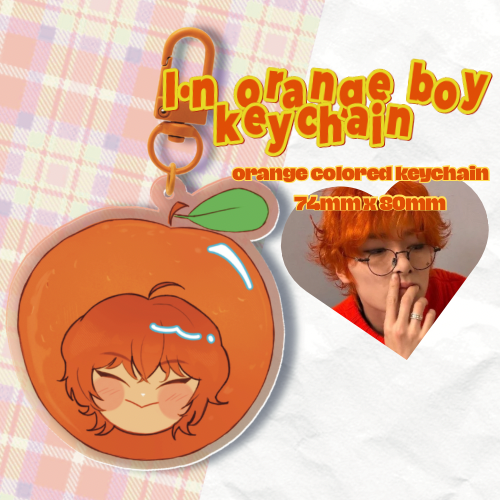 Stray kids I.N orange boy Colored Edge Acrylic Keychains
