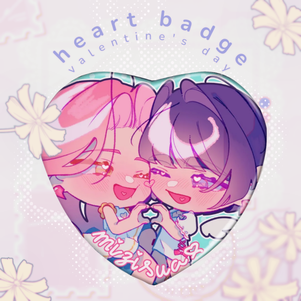 MiziSua Valentine's Day πΉ Heart Shaped Badge
