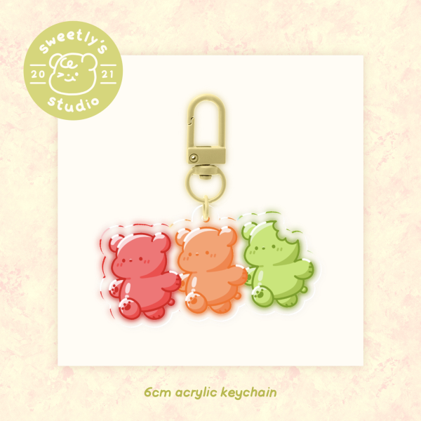 sweetly's 𖹭 gummy hammies cute keychain