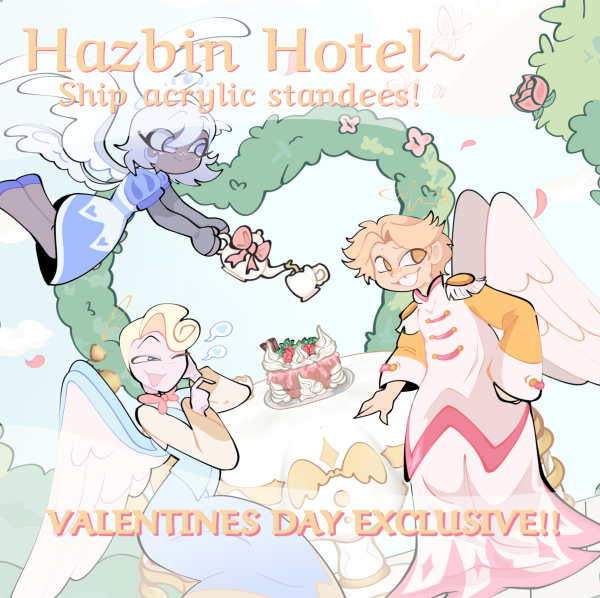 Angel squad Valentine’s Day date Hazbin Hotel Full Bleed Acrylic Standees
