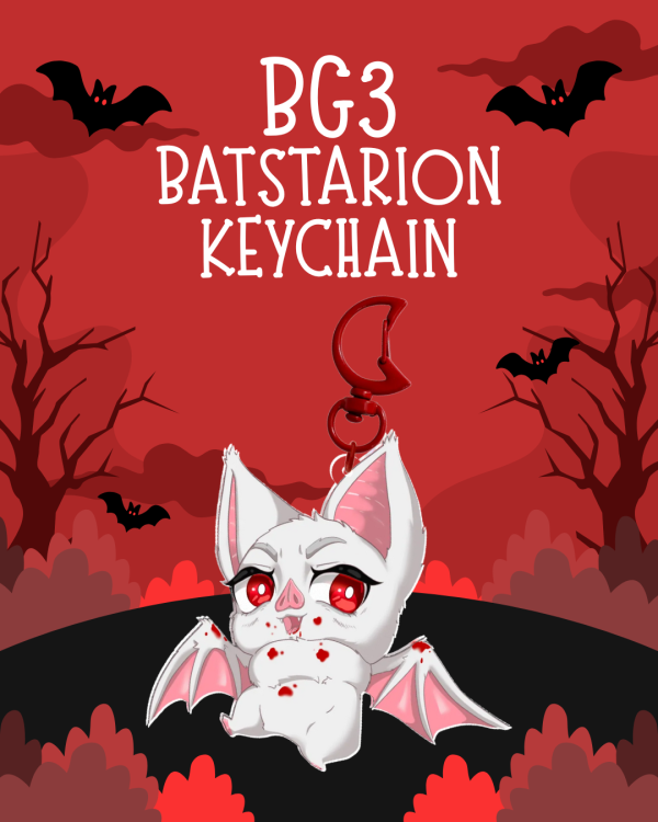Batstarion Astarion BG3 Baldur's Gate 3 Full Bleed Acrylic Keychain
