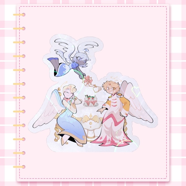 Angel squad Abel Saint Peter and Emily! Valentine’s Day confessions~ Die Cut Stickers