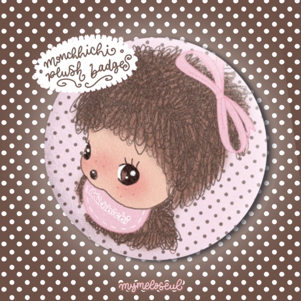 monchhichi neapolitan plush badge