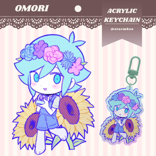 [OMORI] Basil (Rainbow Acrylic Keychains)