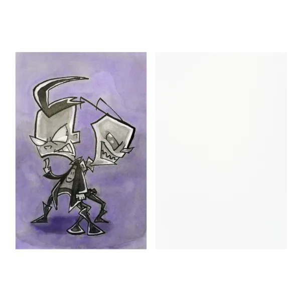 Invader Zim and Dib Postcard