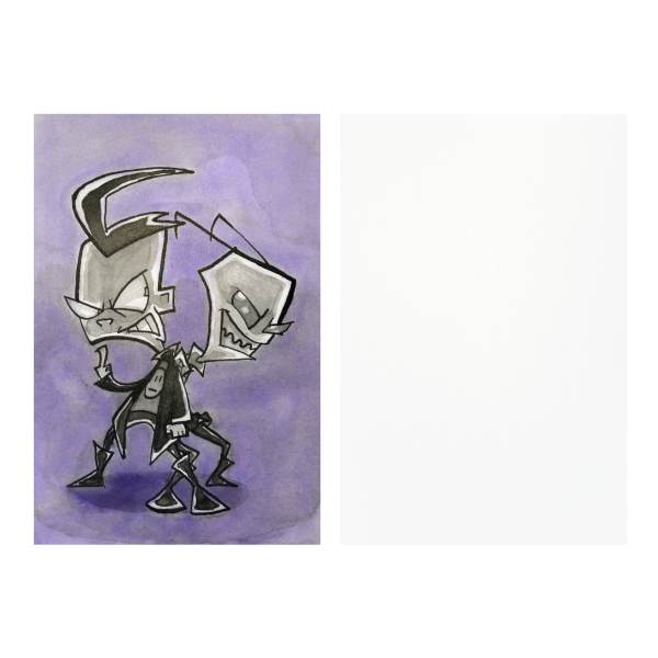 Invader Zim and Dib Postcard