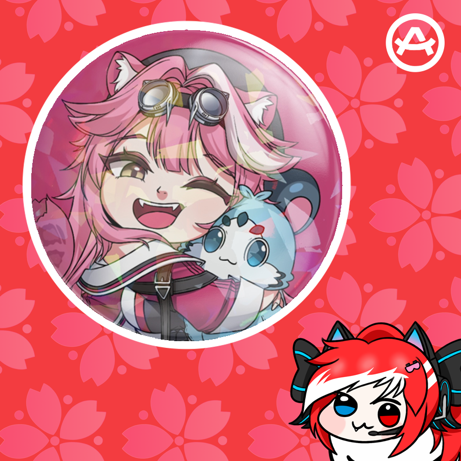 Hololive EN Chibi - Raora Panthera Chibi (Button Pin)