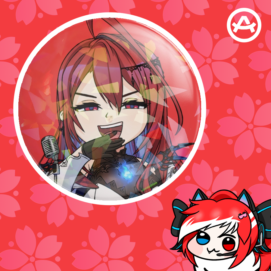 Hololive EN Chibi - Elizabeth Rose Bloodflame Chibi (Button Pin)