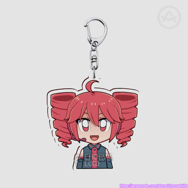 Kasane Teto (UTAU) (half-chibi) Keychain