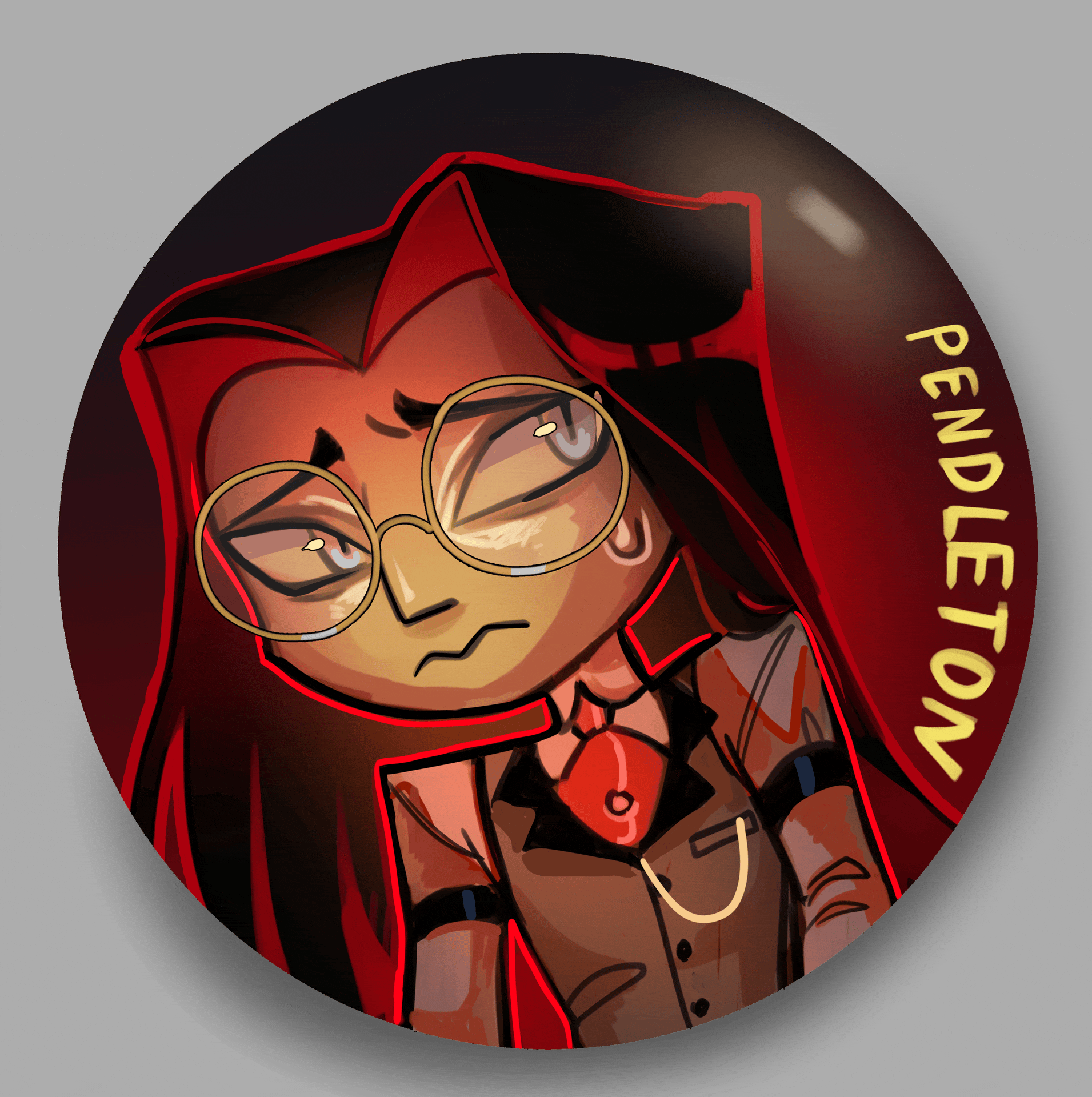Chibi Pendleton Lenticular Pin 