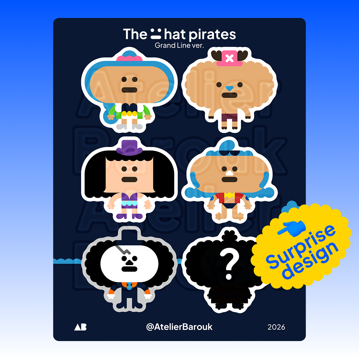 The 😐 hat pirates (Grand Line ver.) Sticker set