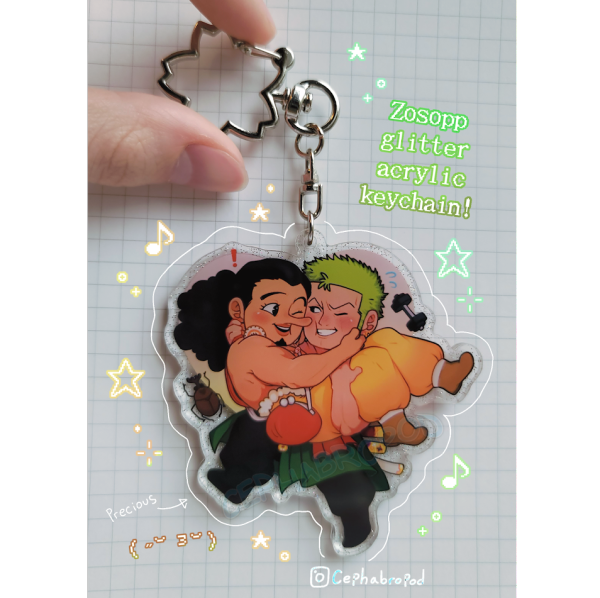 Zoro x Usopp Glitter Acrylic Keychain