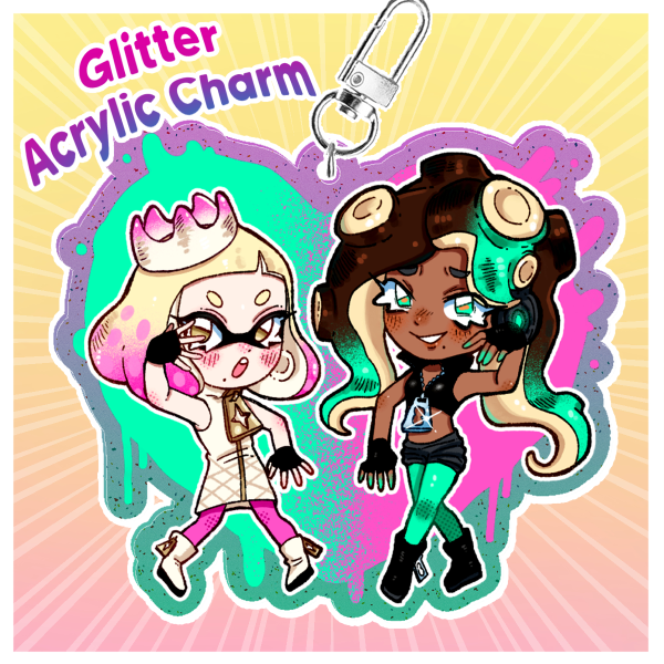 Off The Hook Glitter Acrylic Keychain