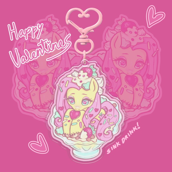 MLP Fluttershy Epoxy Acrylic Keychain