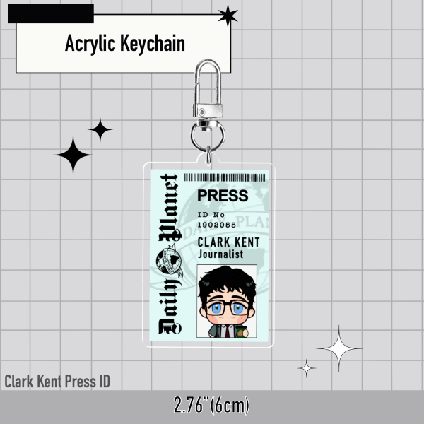 Clark Kent Press ID Acrylic Keychain